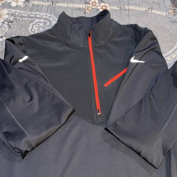 NIKE QUARTER ZIP GREY/ORANGE SWEATER - Picture 3 of 7